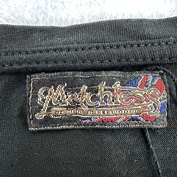 Matchless Women's Cotton Black Long Sleeve Embelished T-Shirt SZ L Made in Italy - Picture 9 of 16